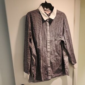 In Every Story Striped Shirt with White Collar